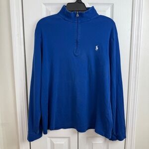 Polo Ralph Lauren Men's Blue‎ Quarter Zip Long Sleeve Pullover Shirt L